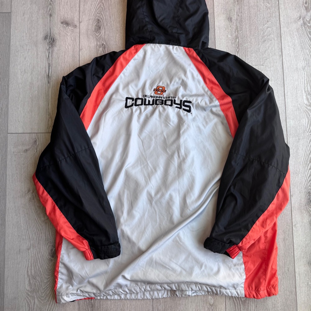 Vintage Oklahoma State Cowboys Jacket Red Oak Y2K OSU Windbreaker Fleece XL